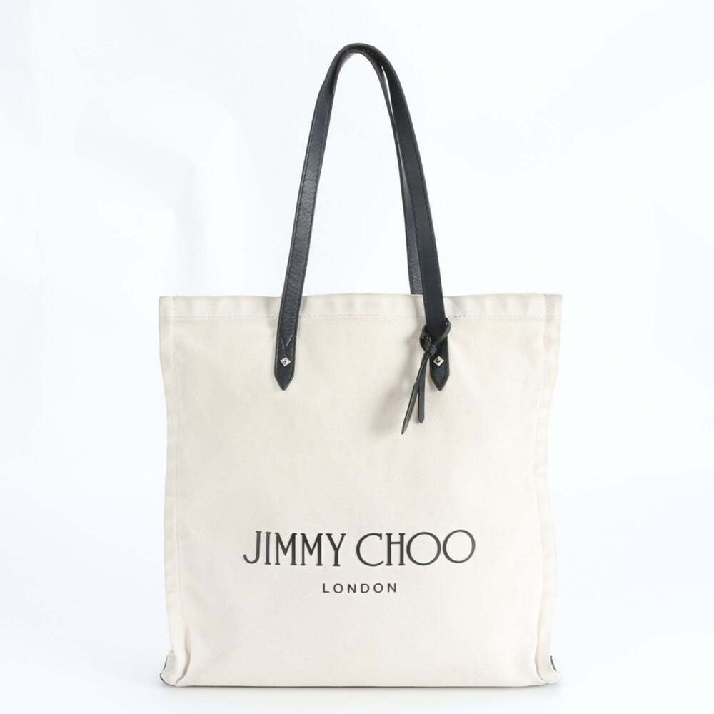 Jimmy Choo leather canvas tote bag shoulder handbag for women